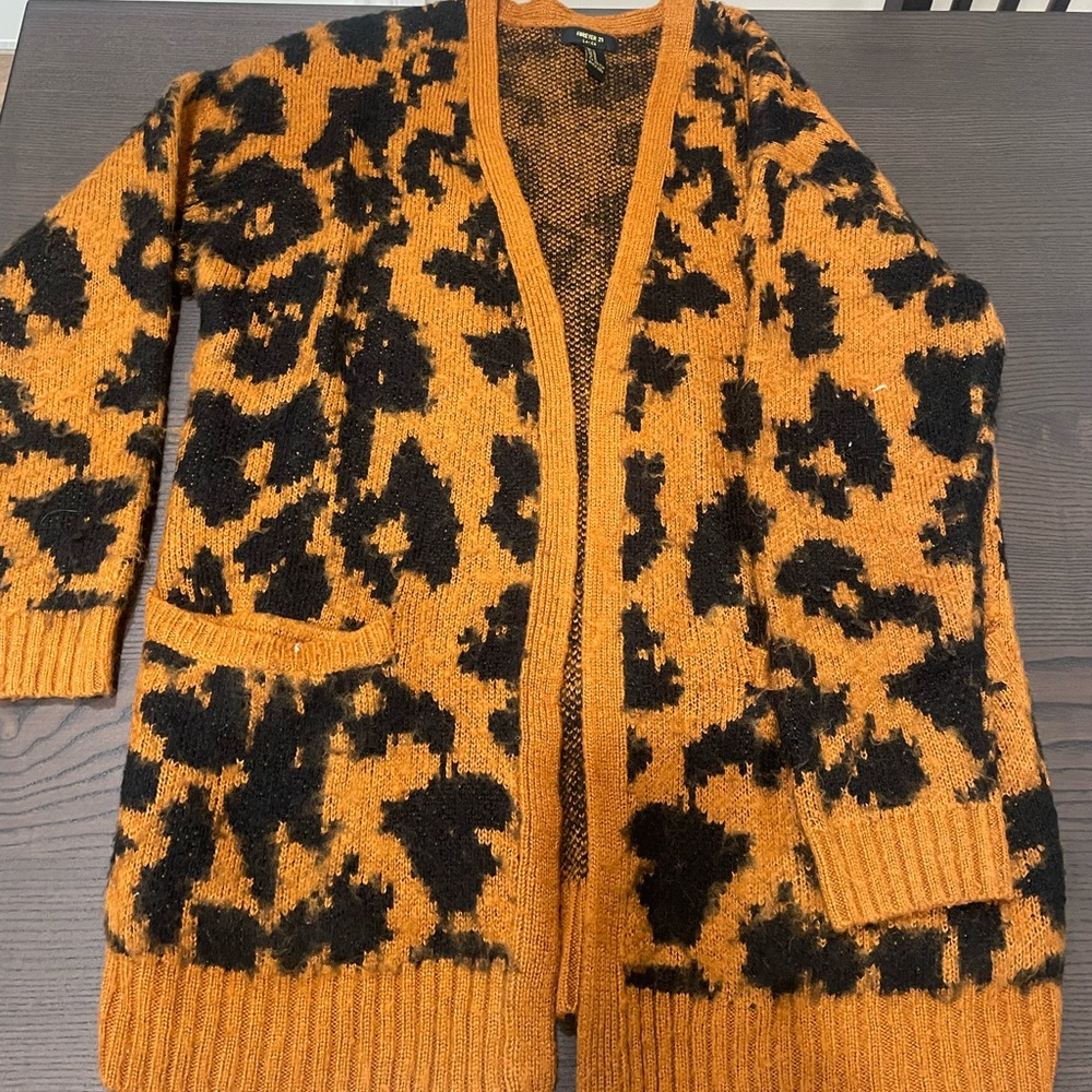 Cheetah print cardigan